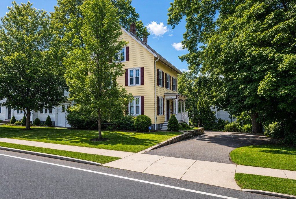 The yellow house at 96 West Central St in Natick, MA - home of Easy-PC computer repair